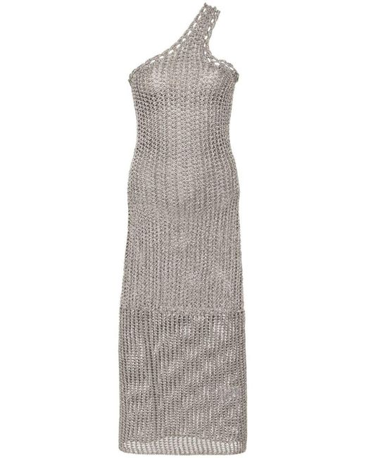 IRO Gray Crochet Cotton Long Dress