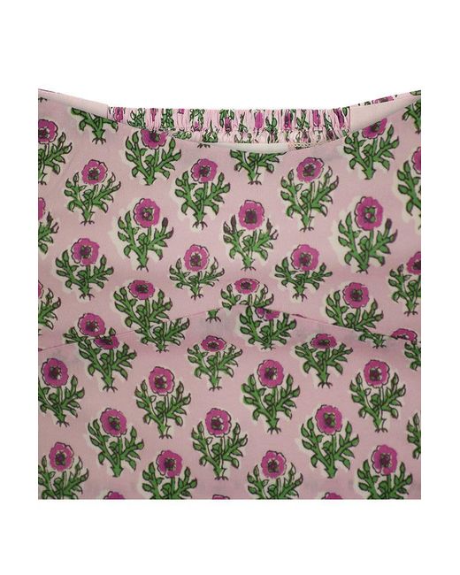 Mc2 Saint Barth Pink Crop Top With Floral Print