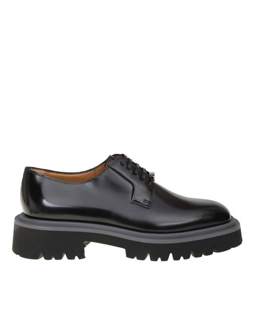 Ferragamo Black Leather Derby Shoe for men