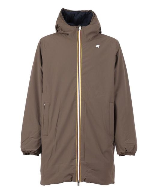 K-Way Brown Long Down Floor for men