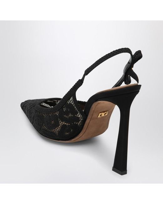 Dolce & Gabbana Black High Heel Shoes With Shimmering Crystals