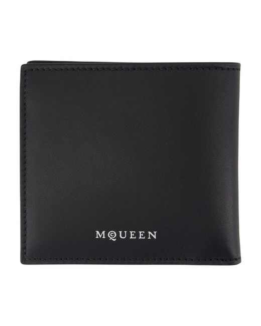 Alexander McQueen Black Bi Fold Cc Wallet for men