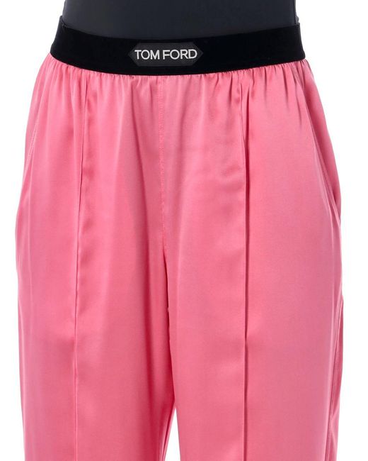 Tom Ford Pink Silk Satin Pijama Pant