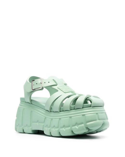 Miu Miu Eva Platform Sandals in Green | Lyst Australia