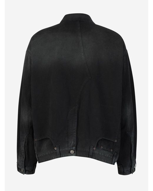 Balenciaga Black Deconstructed Denim Jacket for men
