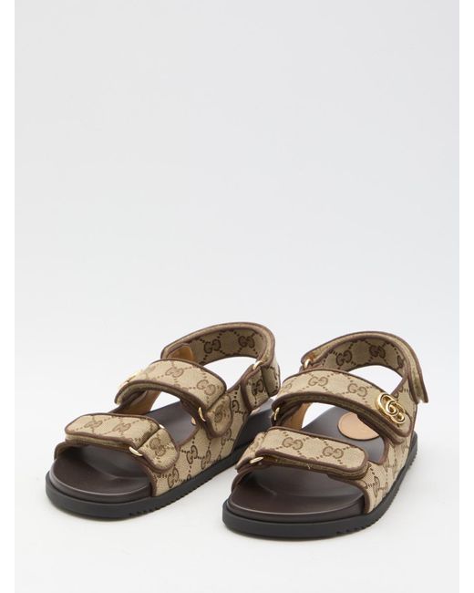 Gucci Natural Double G Sandals