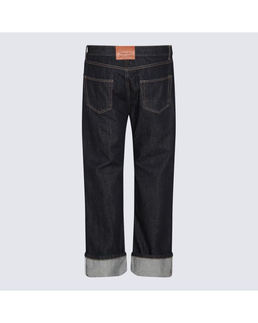 Alexander McQueen Dark Blue Cotton Jeans for men