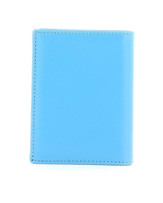 Comme des Garçons Blue Leather Small Bi-fold Wallet for men
