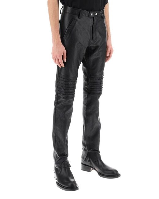 DSquared² Black Rider Leather Pants for men