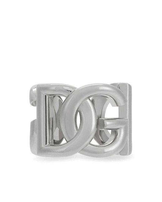 Dolce & Gabbana White Dg Logo Ring for men