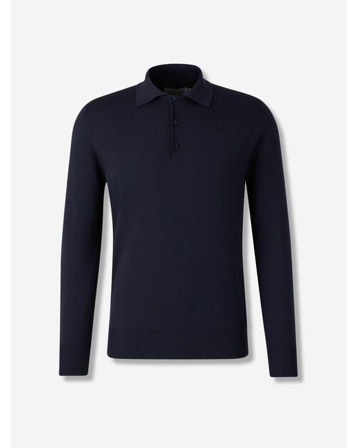 Canali Blue Wool Polo for men
