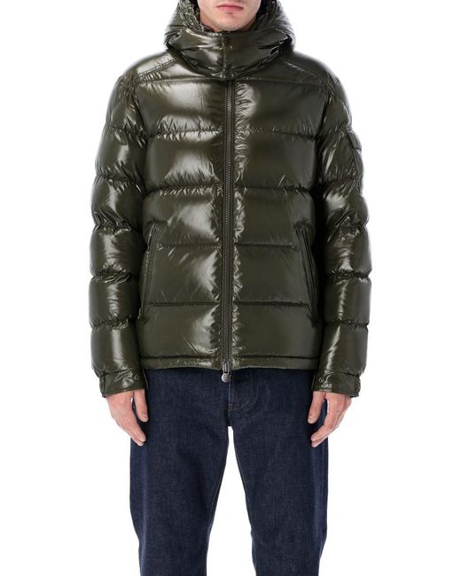 Moncler Black Maya Short Down Jacket In Shiny Nylon for men