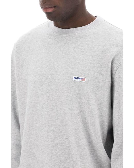 Autry Gray Sweatshirt With Logo Label for men