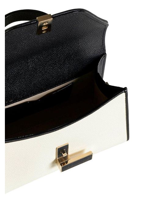 Valextra White Iside Mini Leather Handbag
