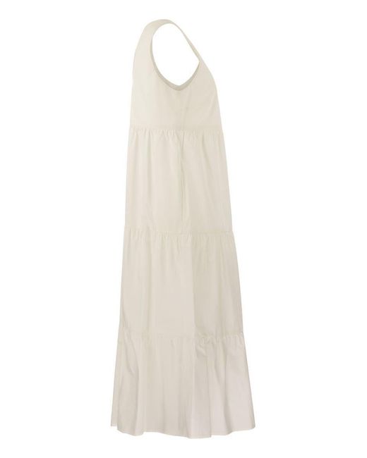 Woolrich White Pure Cotton Poplin Dress
