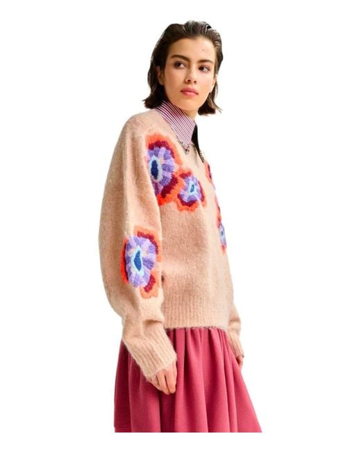 Essentiel Antwerp Orange Impossibile1 Pink Crewneck Sweater