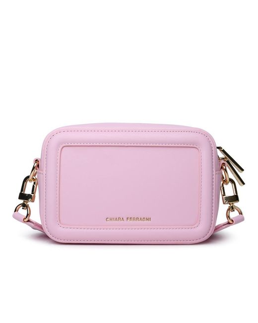 Chiara Ferragni Pink Eyelike Plaque Zipped Shoulder Bag