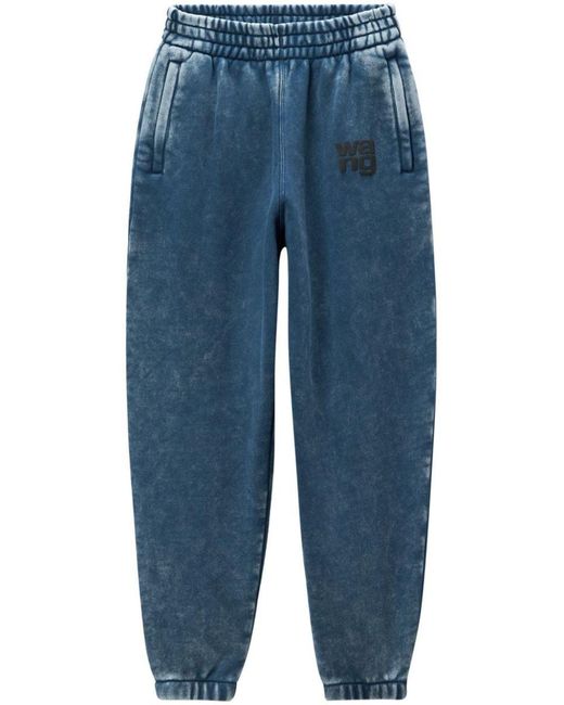 Alexander Wang Puff Logo Sweatpant In Structured Terry in Blue Lyst UK