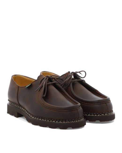 Paraboot Brown "Michael" Lace-Up Loafers for men