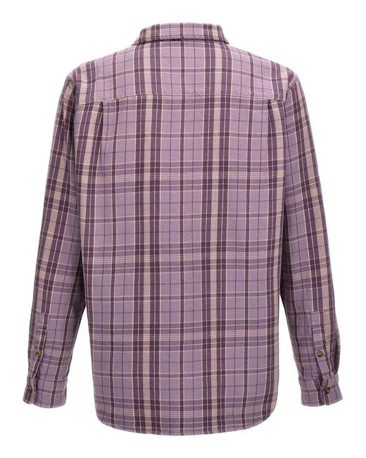 Stussy Purple Stones Plaid Shirt, Blouse for men
