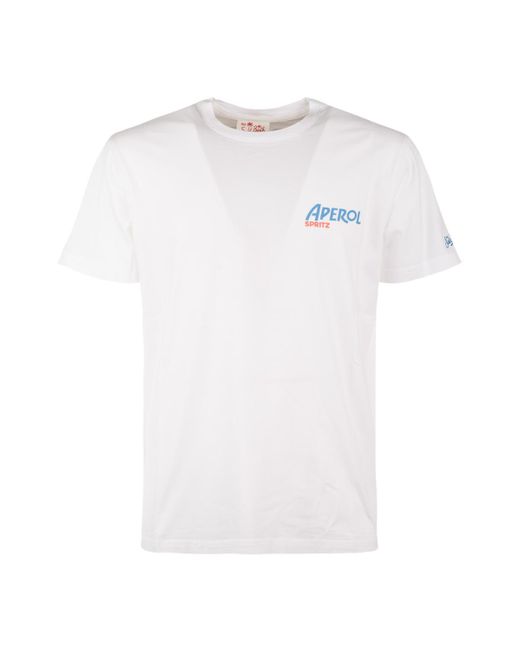 Saint Barth White T-Shirt With Aperol Spritz Print for men