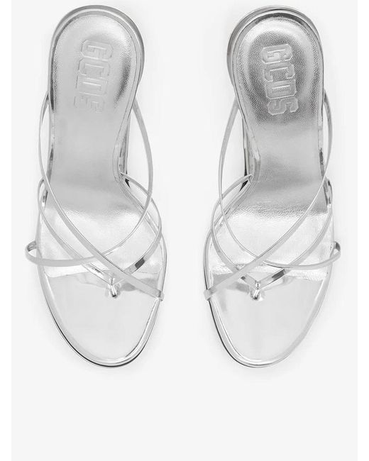 Gcds White Bite Mirror Thong Sandals Shoes