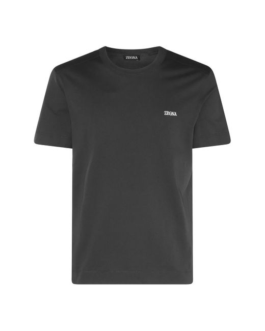 Zegna Black Cotton T-Shirt for men