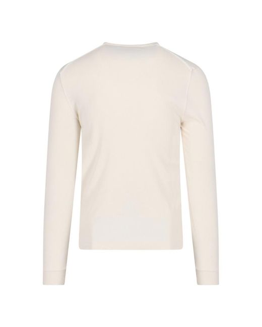 Tom Ford White Basic Henley Sweater for men