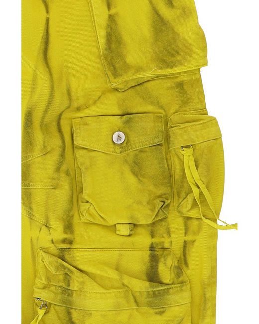The Attico Yellow Fern Cargo Pants