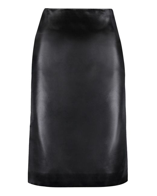 Saint Laurent Black Satin Skirt