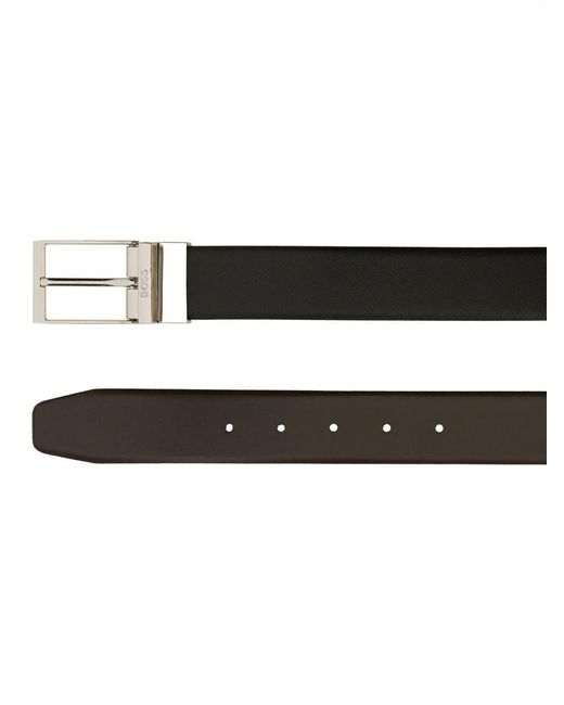 Boss Black Leather Belt for men