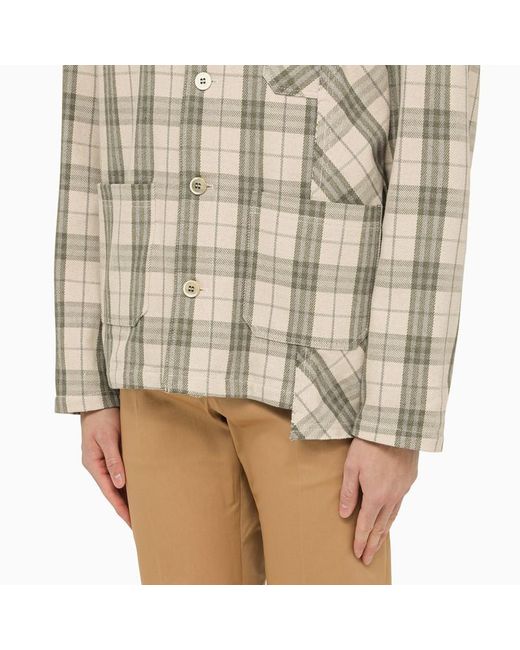 Golden Goose Deluxe Brand Natural Ecru/ Checked Shirt Jacket In for men