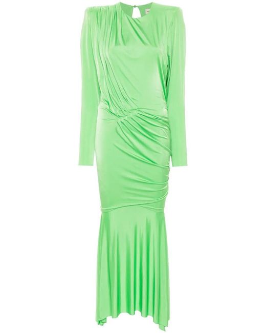 Alexandre Vauthier Green Long Pleated Dress