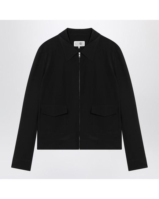 MM6 by Maison Martin Margiela Black Zip-Up Jacket for men