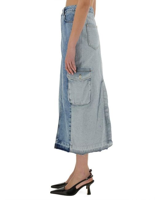Moschino Blue Long Denim Skirt