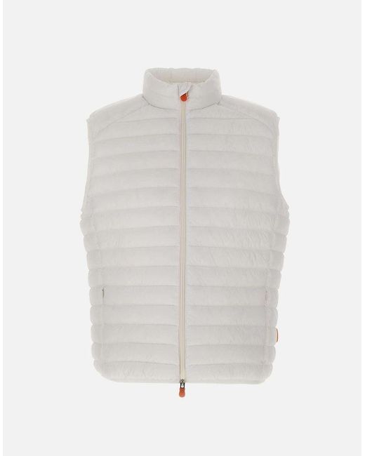 Save The Duck White Giga01Adam Vest With 100% Animal-Free Padding for men