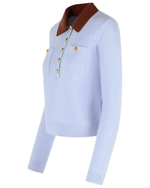 Self-Portrait Blue Self Portrait Wool Blend Sweater