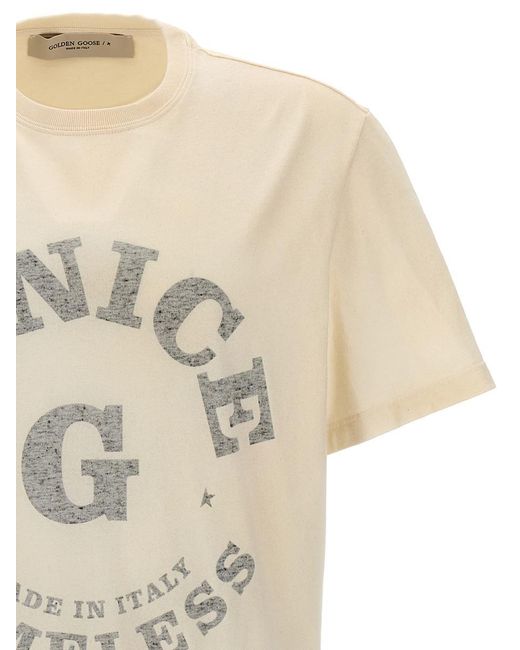 Golden Goose Deluxe Brand Natural Logo Print T-shirt for men