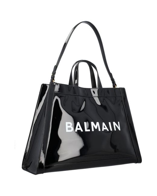 Balmain Black Olivier's Patent Tote Bag