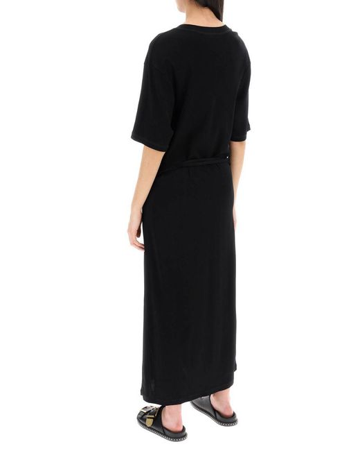 Lemaire Black Maxi T-Shirt Style Dress