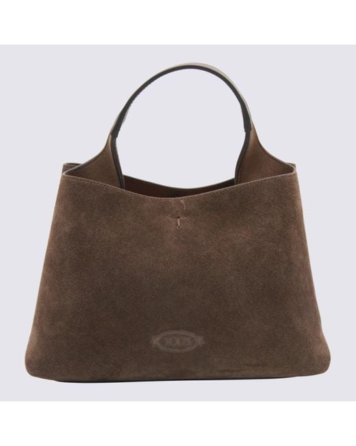 Tod's Brown Suede Top Handle Bag