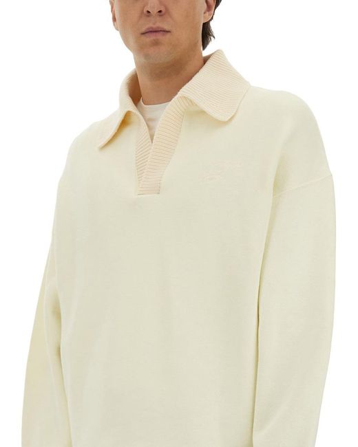 Jacquemus Natural Long Sleeve "Stitch" Polo Shirt for men