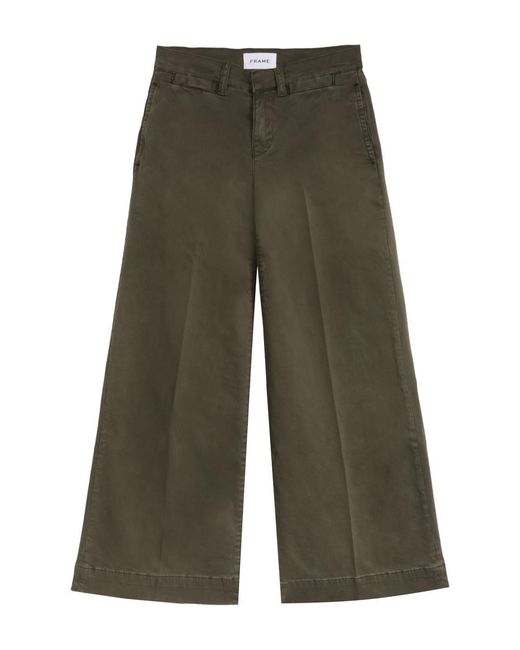 FRAME Green Cotton Trousers