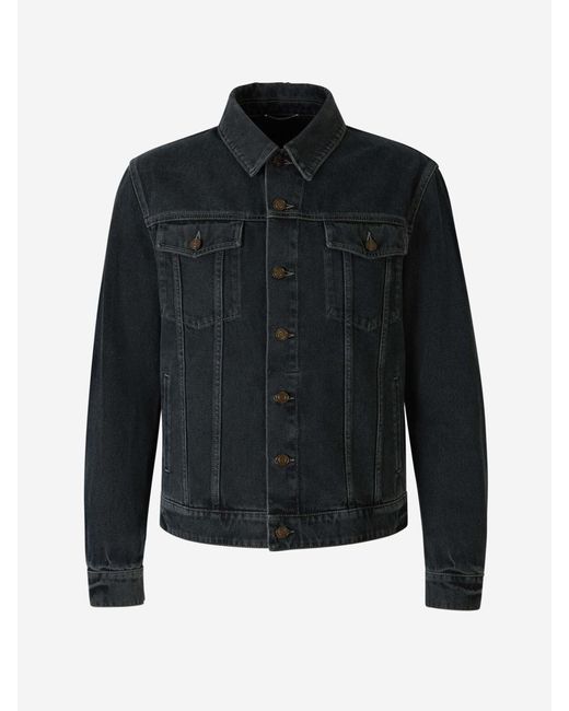 Saint Laurent Black Cotton Denim Jacket for men