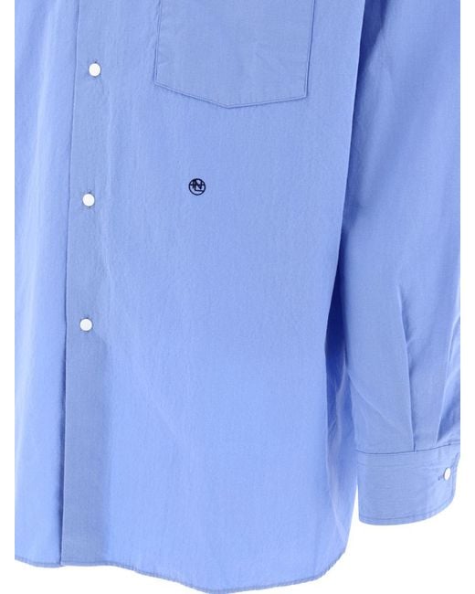 Nanamica Blue "Wind" Shirt for men
