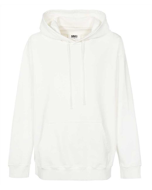 MM6 by Maison Martin Margiela White Cotton Hoodie for men