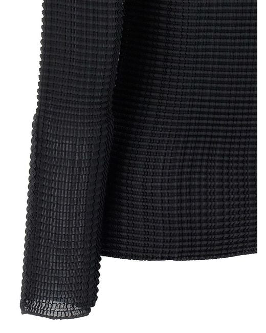 Issey Miyake Black 'wooly Pleats' Blouse