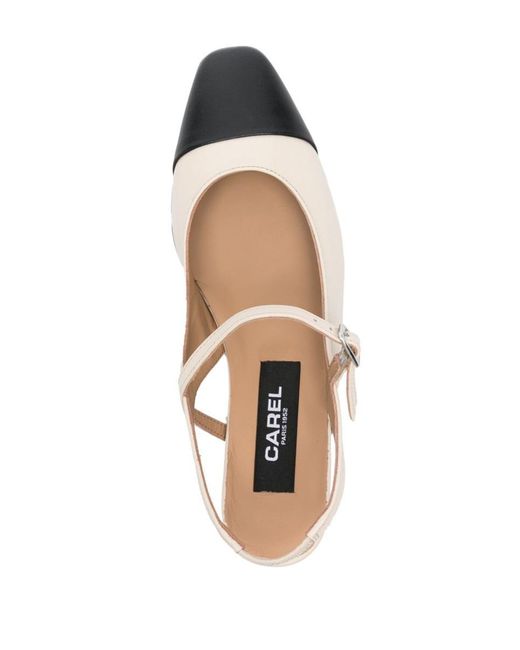 CAREL PARIS Natural Oceano Leather Slingback Ballets