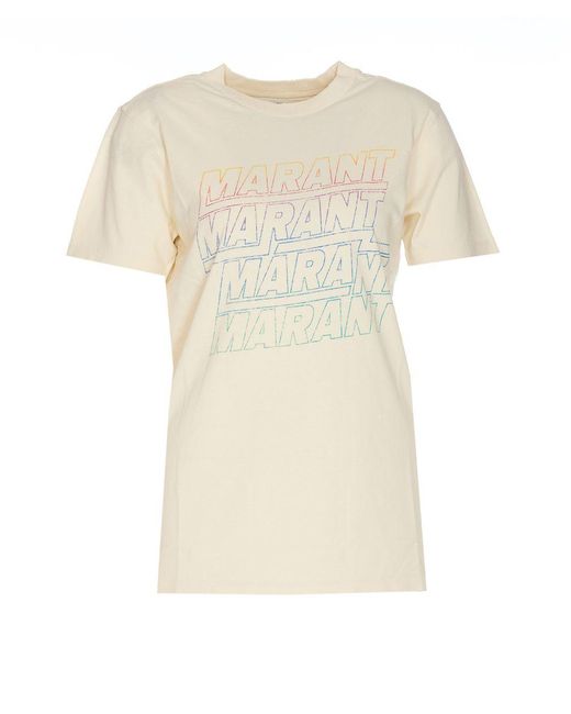 Isabel Marant Natural Ecru Cotton T-Shirt
