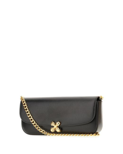 Alexander McQueen Black Shoulder Bag "Skull Flower Small"